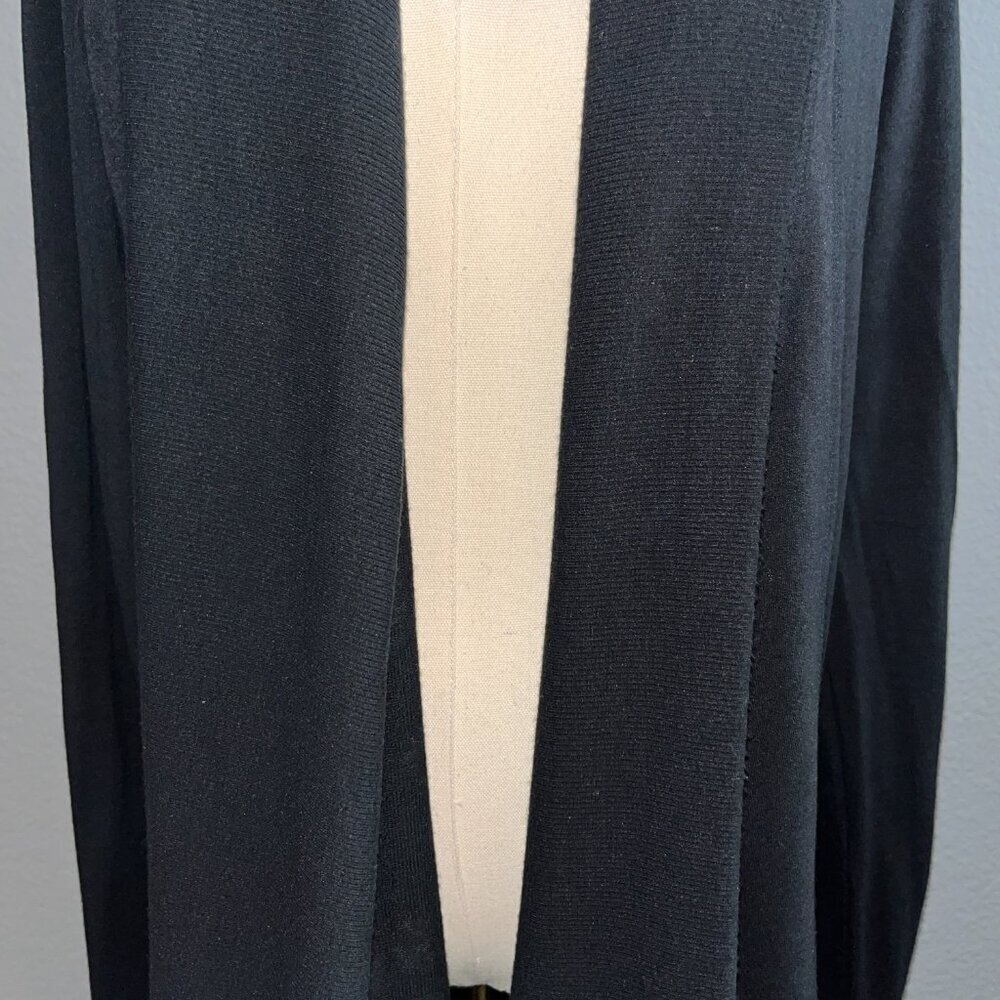 ATHLETA BLACK OPEN FRONT CARDIGAN STRETCHY KNIT COZY LIKE NEW SIZE - SMALL TALL - Picture 3 of 12